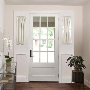 imageHVERSAILTEX Sheer Front Door Curtain Soft Linen Weave Pattern Door Shade for Windows Light Filtering Rod Pocket French Door Window Cover for Entryway Garage with Tieback 1 Panel52quotx72quot GreyNatural