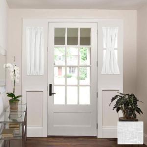 imageHVERSAILTEX Sheer Front Door Curtain Soft Linen Weave Pattern Door Shade for Windows Light Filtering Rod Pocket French Door Window Cover for Entryway Garage with Tieback 1 Panel52quotx72quot GreyWhite