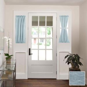 imageHVERSAILTEX Sheer Front Door Curtain Soft Linen Weave Pattern Door Shade for Windows Light Filtering Rod Pocket French Door Window Cover for Entryway Garage with Tieback 1 Panel52quotx72quot GreyTeal