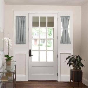 imageHVERSAILTEX Sheer Front Door Curtain Soft Linen Weave Pattern Door Shade for Windows Light Filtering Rod Pocket French Door Window Cover for Entryway Garage with Tieback 1 Panel52quotx72quot GreyGrey