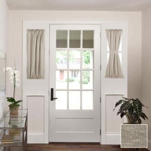imageHVERSAILTEX Sheer Front Door Curtain Soft Linen Weave Pattern Door Shade for Windows Light Filtering Rod Pocket French Door Window Cover for Entryway Garage with Tieback 1 Panel52quotx72quot GreyTaupe