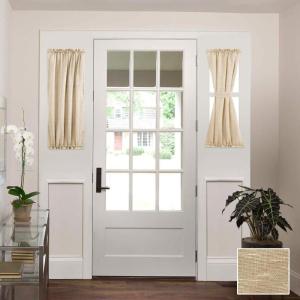 imageHVERSAILTEX Sheer Front Door Curtain Soft Linen Weave Pattern Door Shade for Windows Light Filtering Rod Pocket French Door Window Cover for Entryway Garage with Tieback 1 Panel52quotx72quot GreyTan