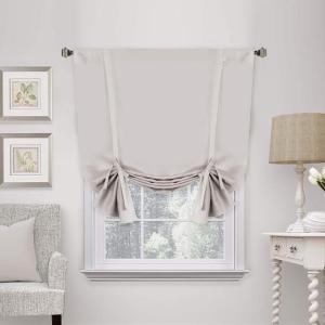 imageHVERSAILTEX Thermal Insulated Blackout Adjustable Tie Up Shade Curtain Window Treatment Rod Pocket 2 Panels 42 inches W x 63 inches L Stone BlueStone