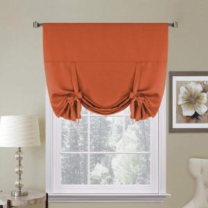 imageHVersailtex Thermal Insulated Blackout Tie Up Curtains Adjustable Window Shades for Living Room Rod Pocket 2Pack 42 x 63 Inch Long  Solid in Dove GrayOrange