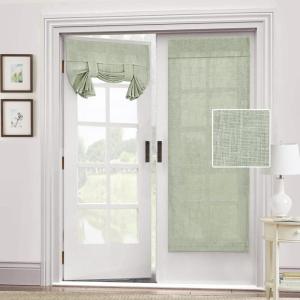 imageNatural Linen Blended Door Curtain  Privacy French Light Filgtering Tricia Window Door Curtain for Patio Door Sidelight Glass Door Blind Tie Up Shade 26 x 68 inches 1 Panel AngoraSage