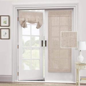 imageNatural Linen Blended Door Curtain  Privacy French Light Filgtering Tricia Window Door Curtain for Patio Door Sidelight Glass Door Blind Tie Up Shade 26 x 68 inches 1 Panel AngoraAngora