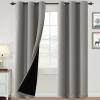 imageHVERSAILTEX 100 Blackout Curtains for Bedroom Thermal Insulated Blackout Curtains 84 inch Length Full Light Blocking Curtains for Living Room with Black Liner 2 Panels Set BurgundyDove Gray