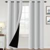 imageHVERSAILTEX 100 Blackout Curtains for Bedroom Thermal Insulated Blackout Curtains 84 inch Length Full Light Blocking Curtains for Living Room with Black Liner 2 Panels Set BurgundyGreyish White