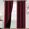 imageHVERSAILTEX 100 Blackout Curtains for Bedroom Thermal Insulated Blackout Curtains 84 inch Length Full Light Blocking Curtains for Living Room with Black Liner 2 Panels Set BurgundyBurgundy