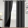imageHVERSAILTEX 100 Blackout Curtains for Bedroom Thermal Insulated Blackout Curtains 84 inch Length Full Light Blocking Curtains for Living Room with Black Liner 2 Panels Set BurgundyCharcoal Gray