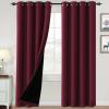 imageHVERSAILTEX 100 Blackout Curtains for Bedroom Thermal Insulated Blackout Curtains 84 inch Length Full Light Blocking Curtains for Living Room with Black Liner 2 Panels Set BurgundyBurgundy