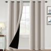 imageHVERSAILTEX 100 Blackout Curtains for Bedroom Thermal Insulated Blackout Curtains 84 inch Length Full Light Blocking Curtains for Living Room with Black Liner 2 Panels Set BurgundyPumice Stone