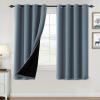 imageHVERSAILTEX 100 Blackout Curtains for Bedroom Thermal Insulated Blackout Curtains 84 inch Length Full Light Blocking Curtains for Living Room with Black Liner 2 Panels Set BurgundyStone Blue