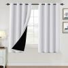 imageHVERSAILTEX 100 Blackout Curtains for Bedroom Thermal Insulated Blackout Curtains 84 inch Length Full Light Blocking Curtains for Living Room with Black Liner 2 Panels Set BurgundyPure White