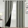 imageHVERSAILTEX 100 Blackout Curtains for Bedroom Thermal Insulated Blackout Curtains 84 inch Length Full Light Blocking Curtains for Living Room with Black Liner 2 Panels Set BurgundyLight Sage