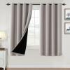 imageHVERSAILTEX 100 Blackout Curtains for Bedroom Thermal Insulated Blackout Curtains 84 inch Length Full Light Blocking Curtains for Living Room with Black Liner 2 Panels Set BurgundyWarm Taupe