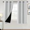 imageHVERSAILTEX 100 Blackout Curtains for Bedroom Thermal Insulated Blackout Curtains 84 inch Length Full Light Blocking Curtains for Living Room with Black Liner 2 Panels Set BurgundyGreyish White