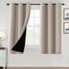 imageHVERSAILTEX 100 Blackout Curtains for Bedroom Thermal Insulated Blackout Curtains 84 inch Length Full Light Blocking Curtains for Living Room with Black Liner 2 Panels Set BurgundyNatural Sand