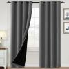 imageHVERSAILTEX 100 Blackout Curtains for Bedroom Thermal Insulated Blackout Curtains 84 inch Length Full Light Blocking Curtains for Living Room with Black Liner 2 Panels Set BurgundyGrey