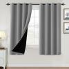 imageHVERSAILTEX 100 Blackout Curtains for Bedroom Thermal Insulated Blackout Curtains 84 inch Length Full Light Blocking Curtains for Living Room with Black Liner 2 Panels Set BurgundyDove Gray