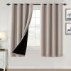 imageHVERSAILTEX 100 Blackout Curtains for Bedroom Thermal Insulated Blackout Curtains 84 inch Length Full Light Blocking Curtains for Living Room with Black Liner 2 Panels Set BurgundyNatural Sand