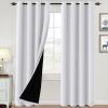 imageHVERSAILTEX 100 Blackout Curtains for Bedroom Thermal Insulated Blackout Curtains 84 inch Length Full Light Blocking Curtains for Living Room with Black Liner 2 Panels Set BurgundyPure White