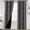 imageHVERSAILTEX 100 Blackout Curtains for Bedroom Thermal Insulated Blackout Curtains 84 inch Length Full Light Blocking Curtains for Living Room with Black Liner 2 Panels Set BurgundyGrey
