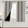imageHVERSAILTEX 100 Blackout Curtains for Bedroom Thermal Insulated Blackout Curtains 84 inch Length Full Light Blocking Curtains for Living Room with Black Liner 2 Panels Set BurgundyWarm Taupe
