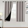imageHVERSAILTEX 100 Blackout Curtains for Bedroom Thermal Insulated Blackout Curtains 84 inch Length Full Light Blocking Curtains for Living Room with Black Liner 2 Panels Set BurgundyWarm Taupe