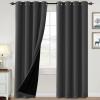 imageHVERSAILTEX 100 Blackout Curtains for Bedroom Thermal Insulated Blackout Curtains 84 inch Length Full Light Blocking Curtains for Living Room with Black Liner 2 Panels Set BurgundyCharcoal Gray
