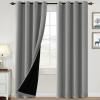 imageHVERSAILTEX 100 Blackout Curtains for Bedroom Thermal Insulated Blackout Curtains 84 inch Length Full Light Blocking Curtains for Living Room with Black Liner 2 Panels Set BurgundyDove Gray
