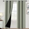 imageHVERSAILTEX 100 Blackout Curtains for Bedroom Thermal Insulated Blackout Curtains 84 inch Length Full Light Blocking Curtains for Living Room with Black Liner 2 Panels Set BurgundyLight Sage