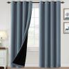 imageHVERSAILTEX 100 Blackout Curtains for Bedroom Thermal Insulated Blackout Curtains 84 inch Length Full Light Blocking Curtains for Living Room with Black Liner 2 Panels Set BurgundyStone Blue