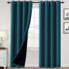 imageHVERSAILTEX 100 Blackout Curtains for Bedroom Thermal Insulated Blackout Curtains 84 inch Length Full Light Blocking Curtains for Living Room with Black Liner 2 Panels Set BurgundyDark Teal