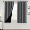 imageHVERSAILTEX 100 Blackout Curtains for Bedroom Thermal Insulated Blackout Curtains 84 inch Length Full Light Blocking Curtains for Living Room with Black Liner 2 Panels Set BurgundyGrey