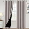 imageHVERSAILTEX 100 Blackout Curtains for Bedroom Thermal Insulated Blackout Curtains 84 inch Length Full Light Blocking Curtains for Living Room with Black Liner 2 Panels Set BurgundyWarm Taupe