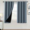 imageHVERSAILTEX 100 Blackout Curtains for Bedroom Thermal Insulated Blackout Curtains 84 inch Length Full Light Blocking Curtains for Living Room with Black Liner 2 Panels Set BurgundyStone Blue
