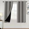 imageHVERSAILTEX 100 Blackout Curtains for Bedroom Thermal Insulated Blackout Curtains 84 inch Length Full Light Blocking Curtains for Living Room with Black Liner 2 Panels Set BurgundyDove Gray