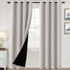 imageHVERSAILTEX 100 Blackout Curtains for Bedroom Thermal Insulated Blackout Curtains 84 inch Length Full Light Blocking Curtains for Living Room with Black Liner 2 Panels Set BurgundyPumice Stone