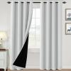 imageHVERSAILTEX 100 Blackout Curtains for Bedroom Thermal Insulated Blackout Curtains 84 inch Length Full Light Blocking Curtains for Living Room with Black Liner 2 Panels Set BurgundyGreyish White