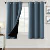 imageHVERSAILTEX 100 Blackout Curtains for Bedroom Thermal Insulated Blackout Curtains 84 inch Length Full Light Blocking Curtains for Living Room with Black Liner 2 Panels Set Greyish WhiteStone Blue