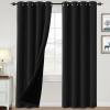 imageHVERSAILTEX 100 Blackout Curtains for Bedroom Thermal Insulated Blackout Curtains 84 inch Length Full Light Blocking Curtains for Living Room with Black Liner 2 Panels Set BurgundyJet Black