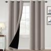 imageHVERSAILTEX 100 Blackout Curtains for Bedroom Thermal Insulated Blackout Curtains 84 inch Length Full Light Blocking Curtains for Living Room with Black Liner 2 Panels Set BurgundyWarm Taupe