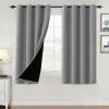 imageHVERSAILTEX 100 Blackout Curtains for Bedroom Thermal Insulated Blackout Curtains 84 inch Length Full Light Blocking Curtains for Living Room with Black Liner 2 Panels Set BurgundyDove Gray