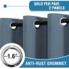 imageHVERSAILTEX 100 Blackout Curtains for Bedroom Thermal Insulated Blackout Curtains 84 inch Length Heat and Full Light Blocking Curtains for Living Room with Black Liner 2 Panels Set GreyStone Blue