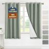 imageHVERSAILTEX 100 Blackout Curtains for Bedroom Thermal Insulated Linen Textured Curtains Heat and Full Light Blocking Drapes Living Room Curtains 2 Panel Sets 52x84 Inch Heather OatmealNot SolidHeather Sea Foam