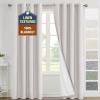 imageHVERSAILTEX 100 Blackout Curtains for Bedroom Thermal Insulated Linen Textured Curtains Heat and Full Light Blocking Drapes Living Room Curtains 2 Panel Sets 52x84 Inch Heather OatmealNot SolidHeather Cloud