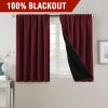imageHVERSAILTEX 100 Blackout Curtains for Bedroom with Black Liner Full Room Darkening Curtains 96 Inches Long Thermal Insulated Back TabRod Pocket Window Drapes for Living Room 2 Panels BurgundyBurgundy