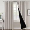 imageHVERSAILTEX 100 Blackout Curtains for Bedroom with Black Liner Full Room Darkening Curtains 96 Inches Long Thermal Insulated Back TabRod Pocket Window Drapes for Living Room 2 Panels BurgundyPumice Stone