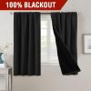 imageHVERSAILTEX 100 Blackout Curtains for Bedroom with Black Liner Full Room Darkening Curtains 96 Inches Long Thermal Insulated Back TabRod Pocket Window Drapes for Living Room 2 Panels BurgundyJet Black